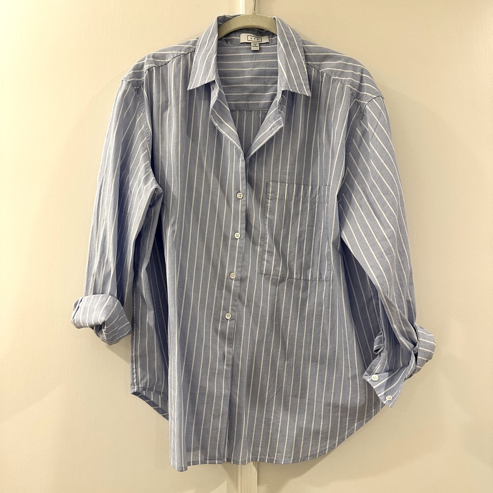 AYR, The Deep End Shirt, Blue with White Stripe, Size L